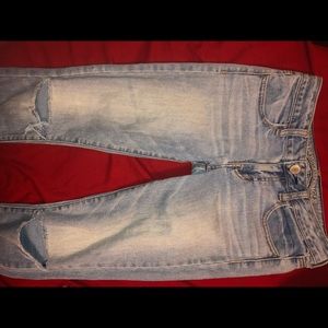 AEO super stretch ripped/distressed knee jeggings